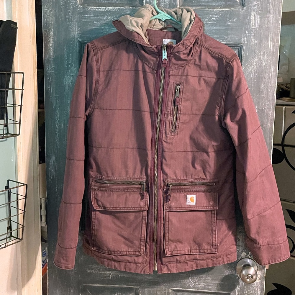 Carhartt Gallatin Vintage Quilted Lined Hooded  Jacket Size Small (4-6)